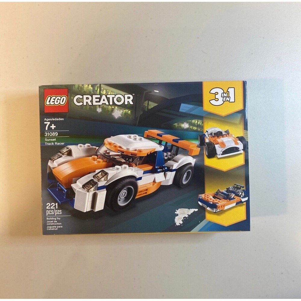 New! LEGO Creator Sunset Track Racer 3 in 1 Car Boat Building Toy 221 pcs 31089